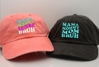 Mama Mommy Mom Bruh Baseball Cap Retro Wavy text Embroidered Unisex ball cap sarcastic gift dad hat