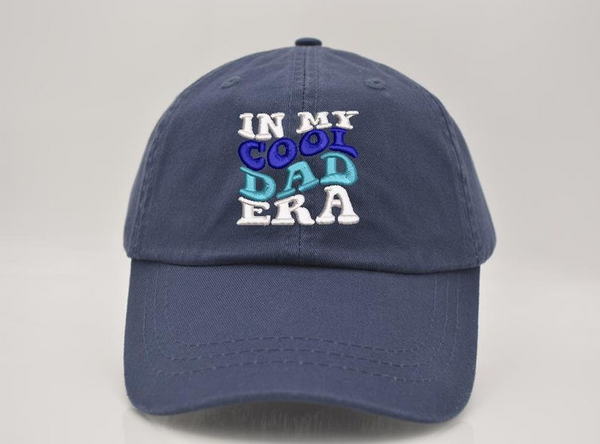 In My Cool Dad Era cap Dad Baseball Cap Retro Wavy text Embroidered Unisex ball cap sarcastic gift dad hat