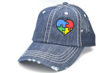 Autism Awareness Puzzle Heart Trucker Hat