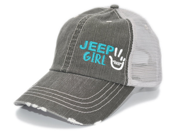 Mini Peace Wave Jeep Girl Trucker Hat