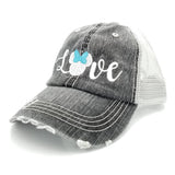 Love Mickey / Minnie Mouse Head With Bow Trucker Hat
