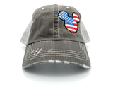 Mickey Mouse Head US Flag Trucker Hat
