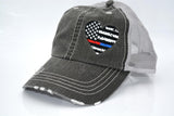 Heart Thin Line US Flag Trucker Hat