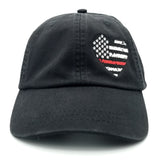 Heart Thin Line US Flag Hat
