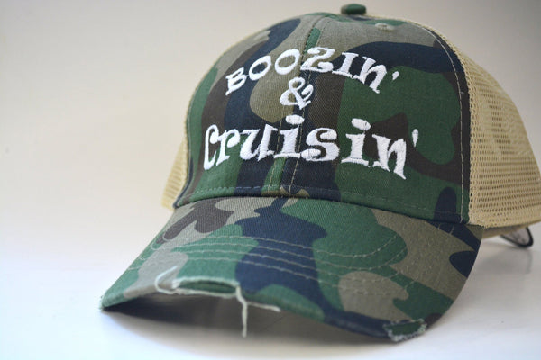 Boozing and Cruising Structured Trucker Hat
