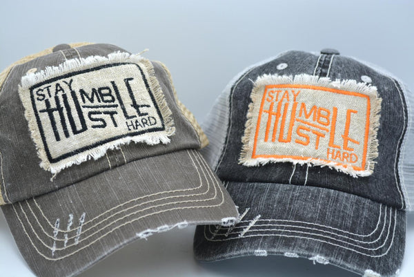 Stay Humble Hustle Hard Patch Trucker Hat