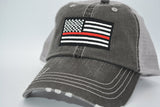 Thin Line US Flag Trucker Hat