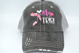 My tribe with arrow  Distressed Trucker Hat Embroidered Cap- Clearance -as is